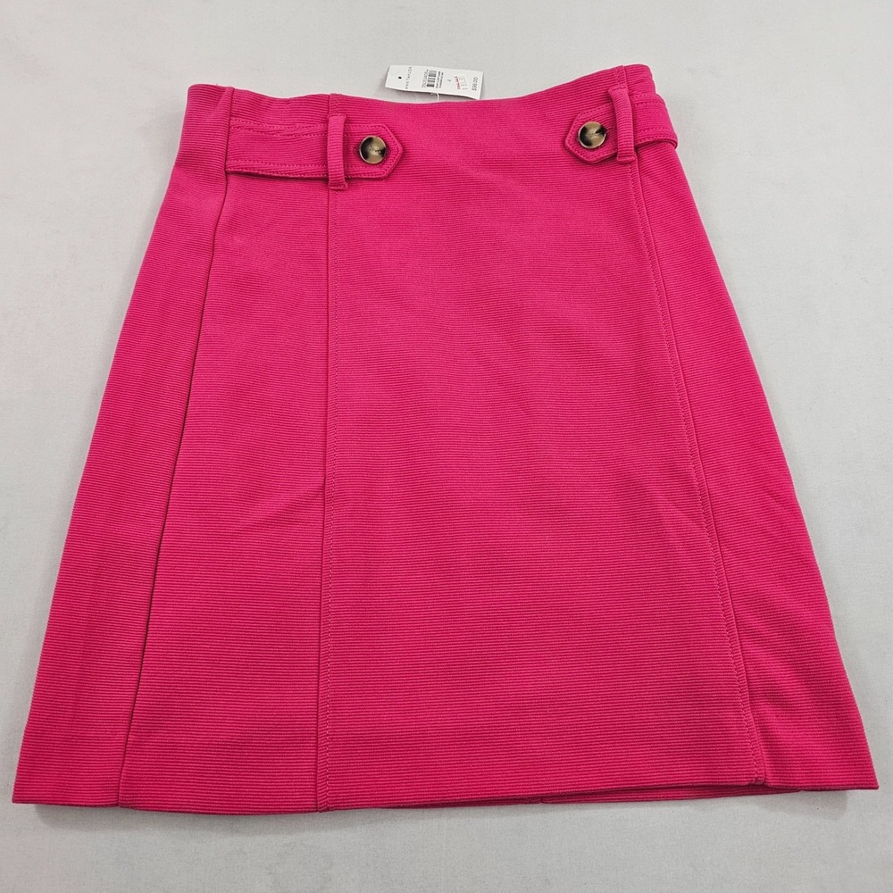 Ann Taylor Womens Pink Ribbed Pencil Skirt Size 4 Stretch Zip 35053408 NEW